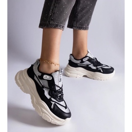 D/CEO Schwarze Sneakers mit Rigel-Glitzereinsätzen 2