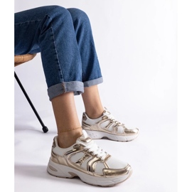 D/CEO Weiß-goldene Ena-Sportsneaker 2