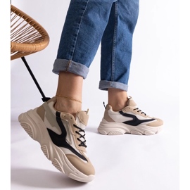 D/CEO Beige-schwarze Milenka-Sneaker für Damen 2