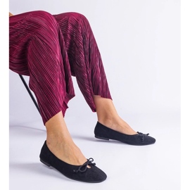 D/CEO Schwarze Ballerinas mit dekorativer Schleife von Pollinos 1