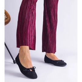 D/CEO Schwarze Ballerinas mit dekorativer Schleife von Pollinos 2