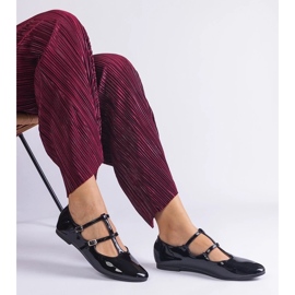 D/CEO Schwarze Ballerinas aus Lackleder mit Marinos-Schnalle 2