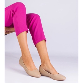 D/CEO Beige Ballerinas auf einem versteckten Keil der Eco -Leder -Savelia 1