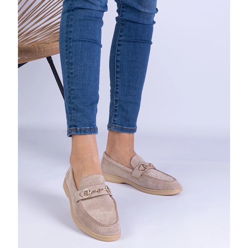 Brown Openwork Ekozamszamowe -Ladung mit einer goldenen Dekoration braun 1