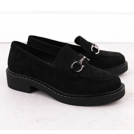 Sergio Leone SK455A Moccasins schwarz mit einer Verzierung 1