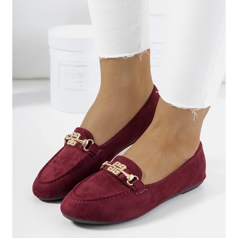 D/CEO Bordeauxrote Mokassins mit Cardoso-Schnalle 1