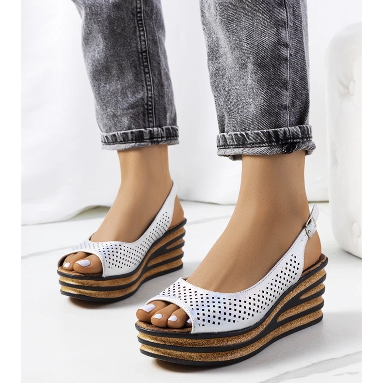 D/CEO Silberne Espadrilles auf dem Griner Wedge 1