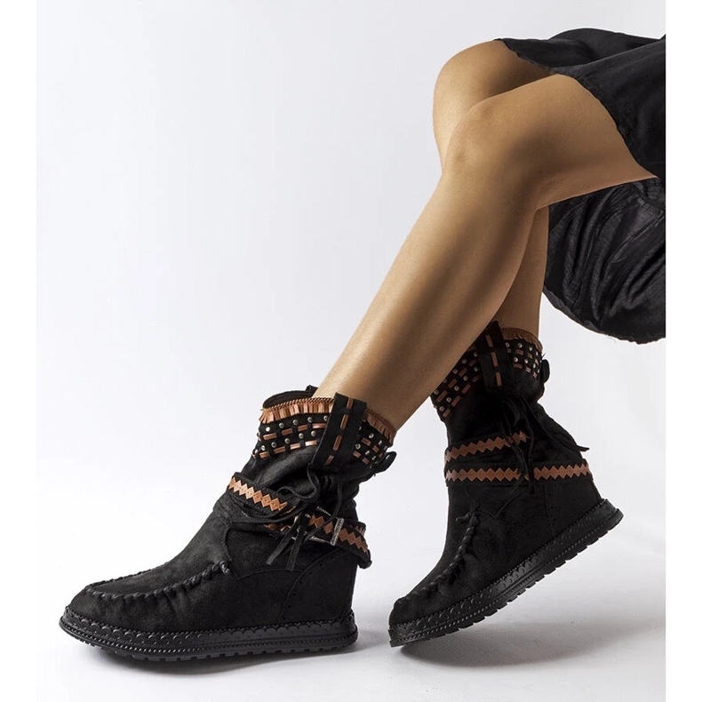 D/CEO Schwarze Keilstiefel von Beausoleil 1