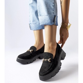 D/CEO Schwarze Mokassins mit Schnalle und Strasssteinen von Gaiola 1