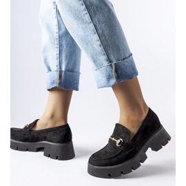 D/CEO Schwarze Mokassins mit Schnalle und Strasssteinen von Gaiola 2