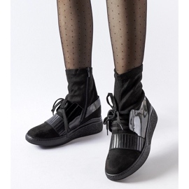 D/CEO Schwarze Spoleto-Keilsockenstiefeletten 2