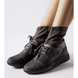 D/CEO Graue Spoleto-Stiefeletten mit Sockenkeil 2