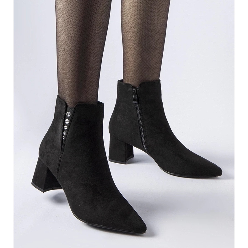 D/CEO Schwarze Stiefeletten aus Öko-Wildleder mit Pikeville-Absatz 2