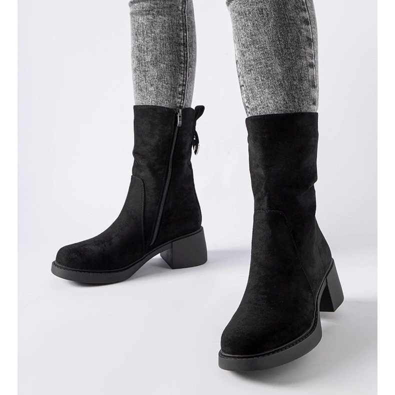 D/CEO Schwarze Stiefeletten aus Öko-Wildleder Agordino 1