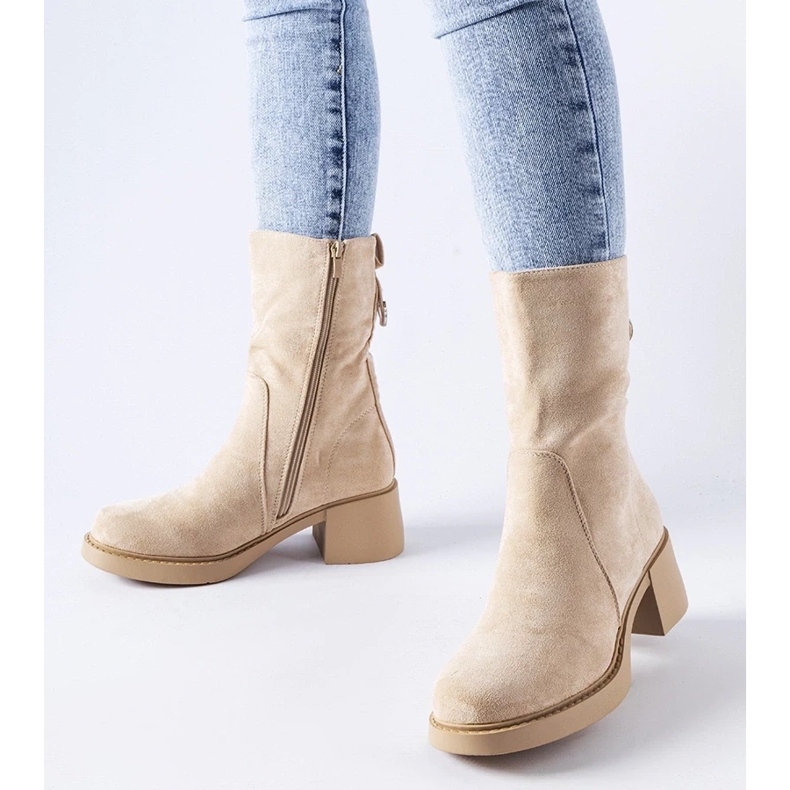 D/CEO Beige Stiefeletten aus Öko-Wildleder von Agordino 1