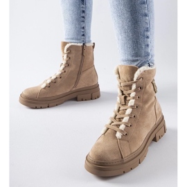 D/CEO Beigefarbene, isolierte Stiefeletten aus Pompei-Öko-Wildleder 1