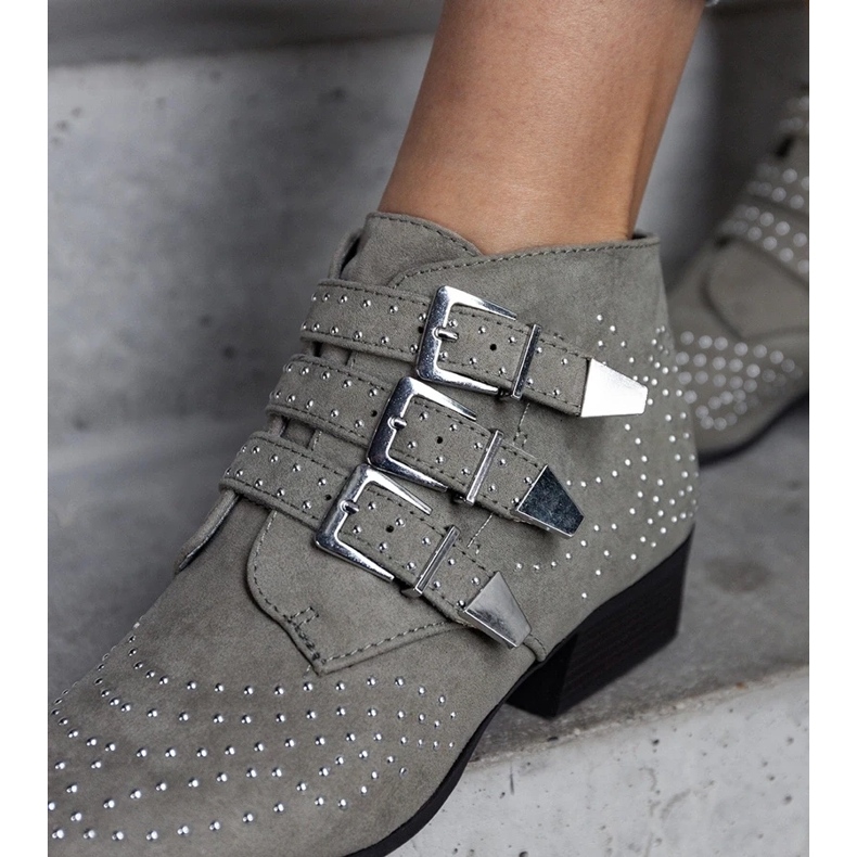 D/CEO Grüne dekorative Stiefeletten mit niedrigem Absatz Forever 2