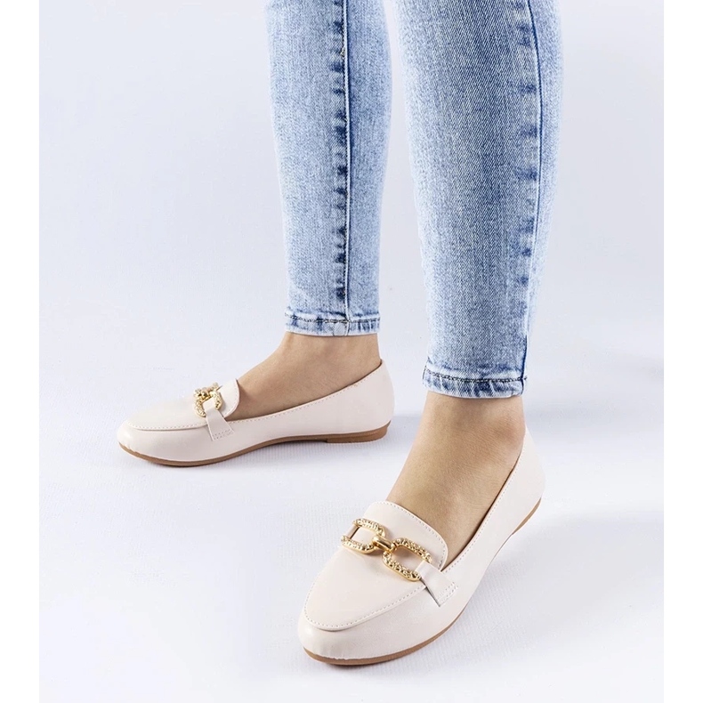 D/CEO Beigefarbene Mokassins mit Schnalle von Sovera 1