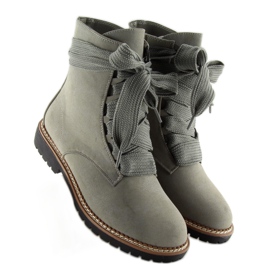 Graue Schnürstiefel 8308 Grau 2