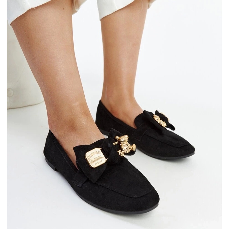 D/CEO Schwarze Mokassins mit dekorativer Kibra-Sicherheitsnadel 2