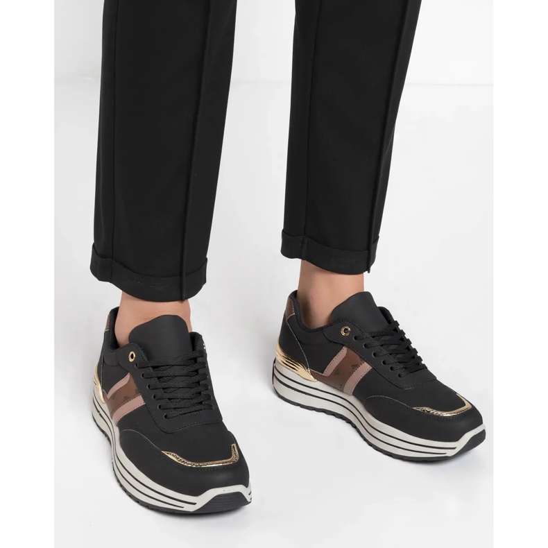 Frauen Veloxa schwarze Turnschuhe 2