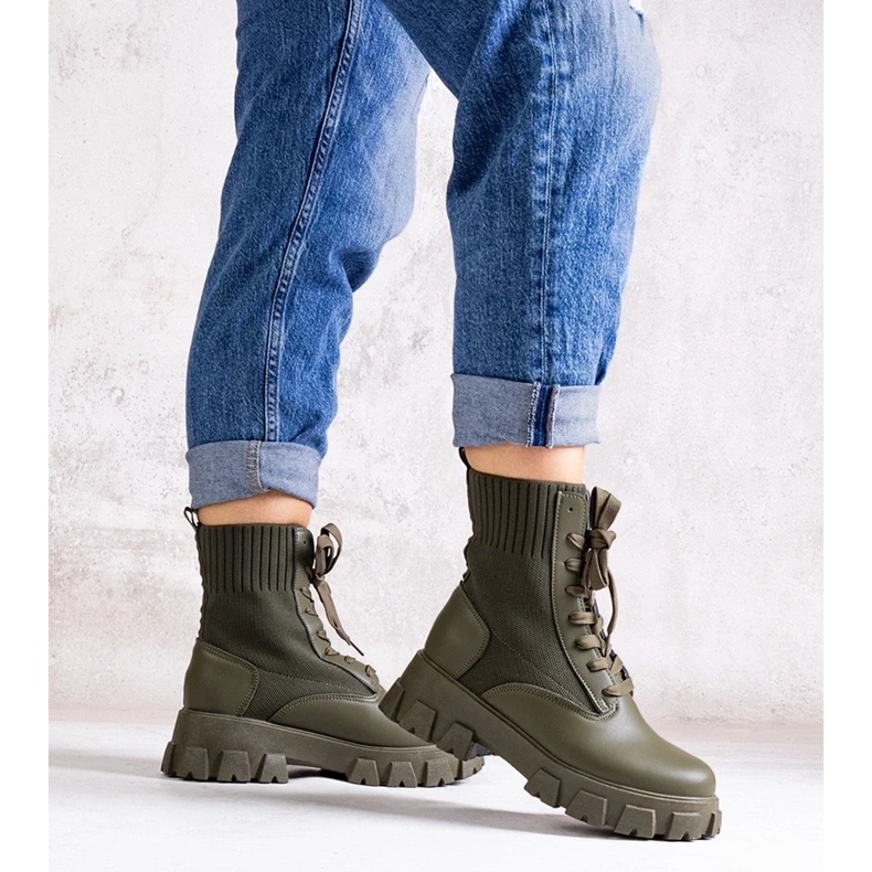 D/CEO Grüne Stiefel mit flexiblem Obermaterial von Zogba 1