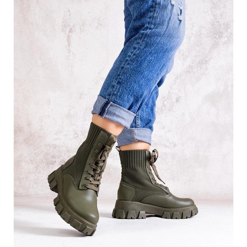 D/CEO Grüne Stiefel mit flexiblem Obermaterial von Zogba 2