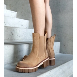 D/CEO Beige massive Plateaustiefel mit Abrieb von Sholla 2