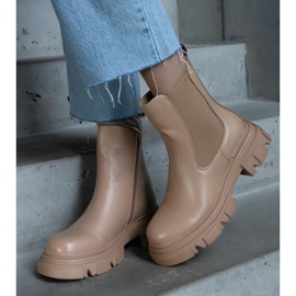 D/CEO Beige isolierte Stiefeletten mit Reißverschluss, Amaris-Faux-Wildleder 1