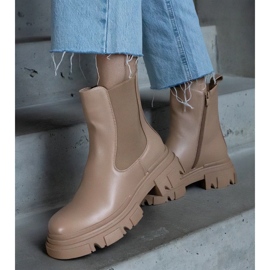 D/CEO Beige isolierte Stiefeletten mit Reißverschluss, Amaris-Faux-Wildleder 2