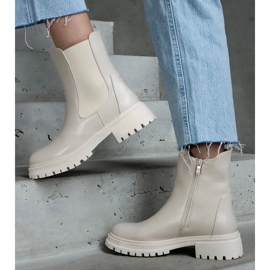 D/CEO Beige isolierte Stiefel mit Reißverschluss, Faux-Wildleder Alia 1