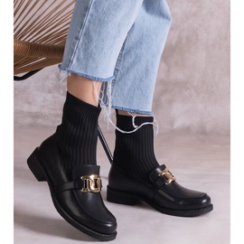 D/CEO Schwarze Stiefeletten mit Stoffobermaterial von Krisa 2