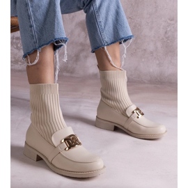 D/CEO Beige Stiefeletten mit Stoffobermaterial von Krisa 1