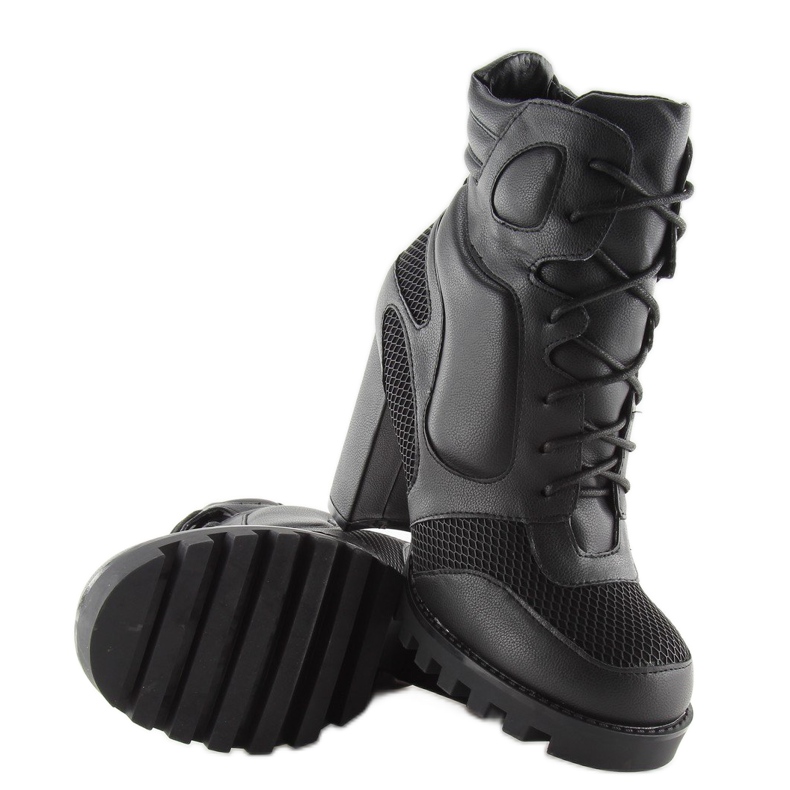 Schwarze hochhackige Stiefel 9132 schwarz 2