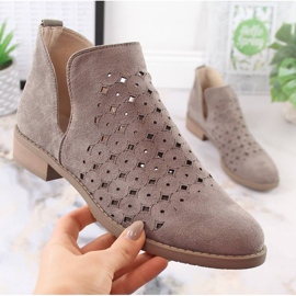 M.Daszyński Openwork -Stiefel M. Daszyński SAN12A Brown braun 1