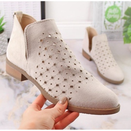 M.Daszyński Openwork -Stiefel M. Daszyński SAN12B Beige 1