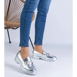 Silber klassische Schuhe mit einer Verzierung silber- 1