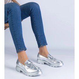 Silber klassische Schuhe mit Randflächen 1