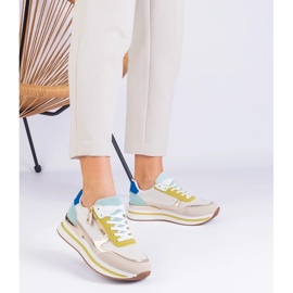 D/CEO Grüne Sport -Turnschuhe auf der Plattform mit dem goldenen Einsatz von Isolde 2