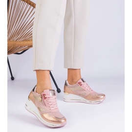 D/CEO Pink Sportsneaker auf der Plattform, die mit Glitzer und dem metallischen Evklad -Einsatz dekoriert sind rosa 2