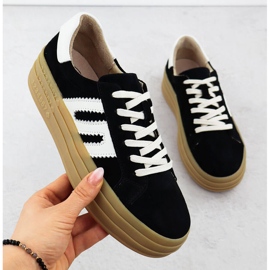 Lederschuhe auf der Black Filippo 6744 -Plattform schwarz 1