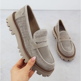 Lederlords Frauenlaafer auf der Filippo 6796 Beige Plattform 1