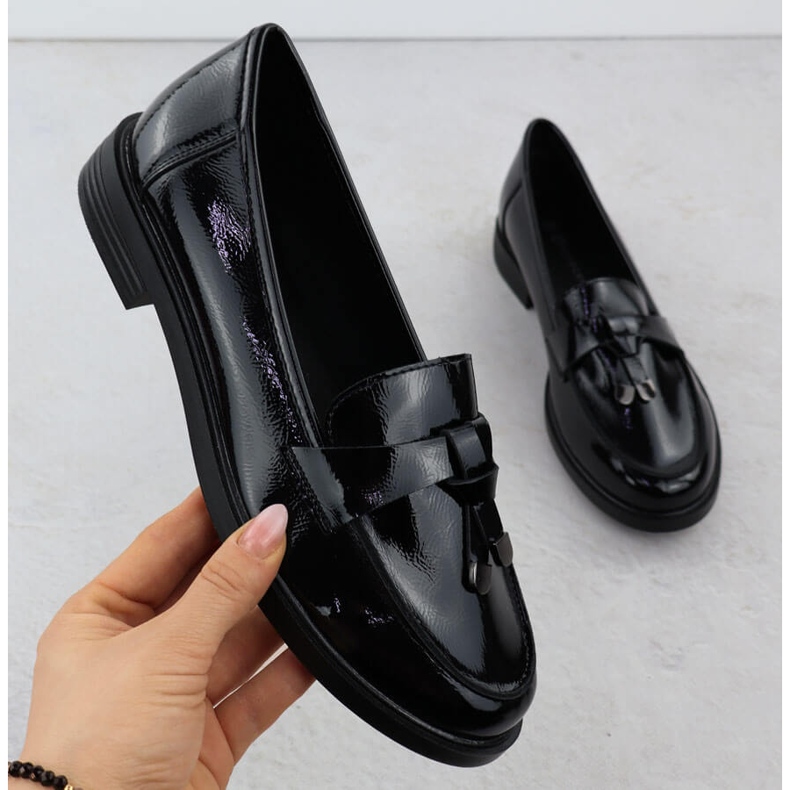 Frauen lackierte Schuhe Lords Black Potocki SZ12369 schwarz 1