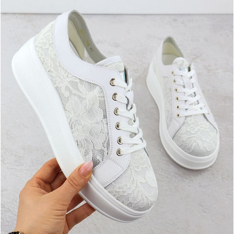 S.Barski Schuhe auf der Plattform S. Barski Hy51-059 Weiß 1