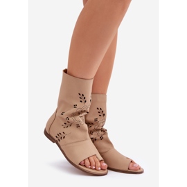 Zazoo 3437 Ledersandalen mit einem beige oberen Obermaterial 1