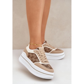 Frauen -Sneaker mit einem beige Muster 2