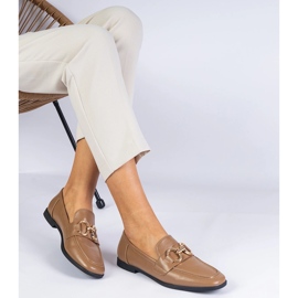 Brown -Frauen -Slipper mit goldener Dekoration braun 1