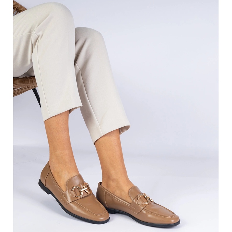 Brown -Frauen -Slipper mit goldener Dekoration braun 2