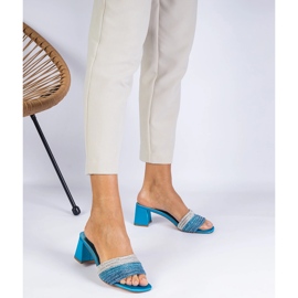 Blue Elegante Flip Flops auf der Säule mit Zirkonen blau 3