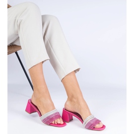 Pink Elegante Flip Flops auf der Säule mit Zirkonen rosa 2
